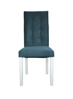 Scaun living TEO LUX, lemn alb, albastru, 46x46x97 cm