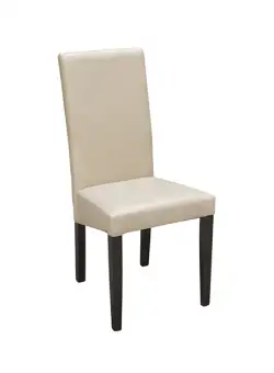 Scaun living TEO, piele ecologica, crem, 46x46x97 cm