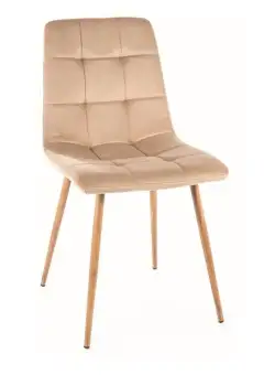 Scaun Mila D velvet bej/stejar Blu28