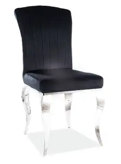 Scaun Prince velvet negru - H100 cm