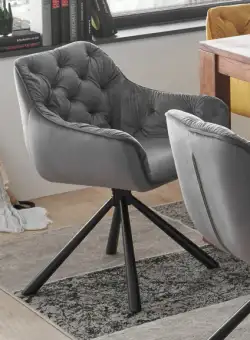 Scaun Rotativ Claire Gri, 57 Cm