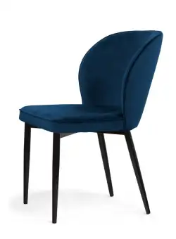 Scaun tapitat Aine albastru/negru h87 cm