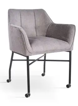 Scaun tapitat Boston cu roti H88 cm