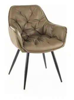 Scaun tapitat cu piele Cherry olive/negru Buffalo10