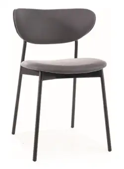 Scaun tapitat Dan gri/negru tap.220