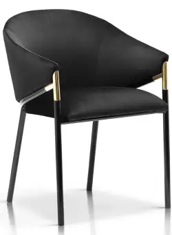 Scaun tapitat Fancy negru - H77 cm