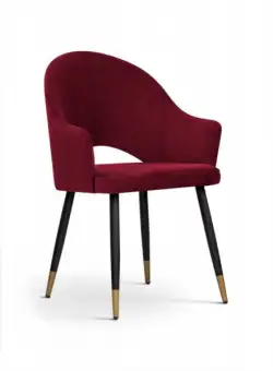 Scaun tapitat Goda burgundy/negru gold h87 cm