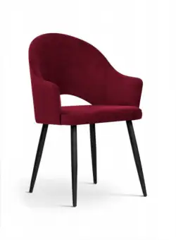 Scaun tapitat Goda burgundy/negru h87 cm