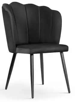 Scaun tapitat Hilton negru picioare negru - H88 cm