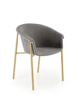 Scaun tapitat k489 gri/auriu