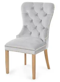 Scaun tapitat Madame II Gold stejar-gri deschis - H 101 cm