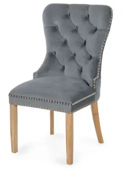 Scaun tapitat Madame II Gold stejar-gri - H 101 cm