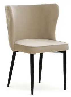 Scaun tapitat Modena bej picioare negre - H86 cm