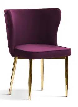 Scaun tapitat Modena burgundy picioare gold - H86 cm
