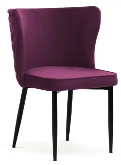 Scaun tapitat Modena burgundy picioare negre - H86 cm