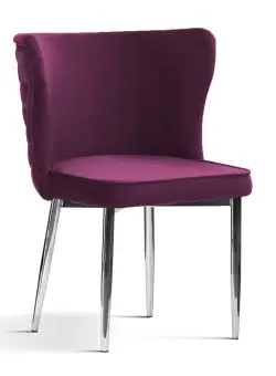 Scaun tapitat Modena burgundy picioare silver - H86 cm