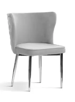 Scaun tapitat Modena gri picioare silver - H86 cm
