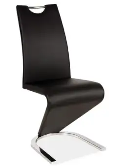 Scaun tapitat piele H-090 negru - H 102 cm