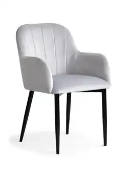 Scaun tapitat Tulip gri deschis/negru h84 cm