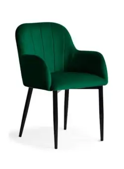 Scaun tapitat Tulip verde/negru - H84 cm