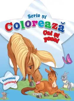 Scrie si coloreaza cai si ponei 