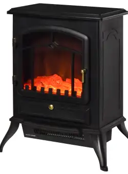 Semineu Electric cu Efect Flacara soba electrica de Podea aparat de incalzire electric 42x28x55cm Negru HOMCOM | Aosom RO