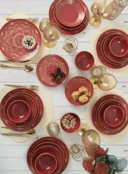 Serviciu de Masa (24 Pieces), Roșu