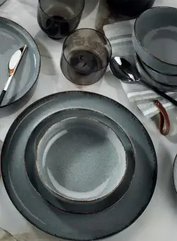 Serviciu de masa Sema, 24 piese cina, Portelan, Verde