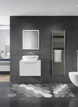 Set 2 covorase baie Fester, Gri, 100% poliester, 50 x 60 cm / 60 x 100 cm