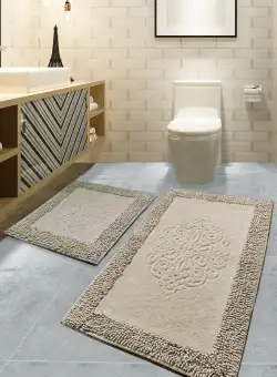 Set 2 covorase baie Piante, Multicolor, 100% bumbac, 50 x 60 cm / 60 x 100 cm