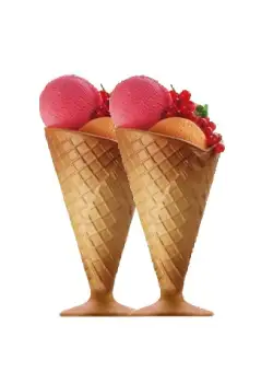 Set 2 cupe desert sticla Bormioli Gelato Spray Biscotto 280 ml