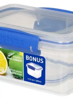 Set 2 cutii depozitare alimente Sistema KLIP IT 1L si 0.4L