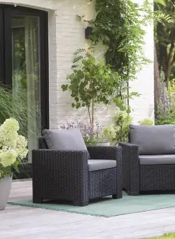 Set 2 fotolii gradina grafit Keter California