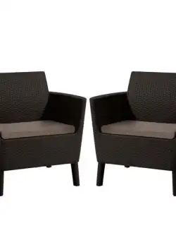Set 2 fotolii maro ratan Keter Salemo - warm taupe