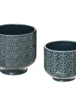 Set 2 ghivece ceramice albastru