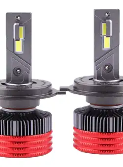 Set 2 LED-uri Auto Techstar® A12, H4, 85w, 15000 Lumeni, 6500K, AUTO, 12-24 Volti, CSP, Canbus, Miez Cupru, Radiator Aluminiu