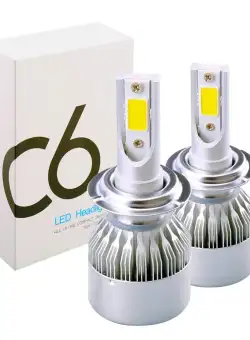 Set 2 LED-uri Auto Techstar® C6, H11/H8/H9, 36w, 3800 Lumeni, 6500K, AUTO, 12-24 Volti, COB