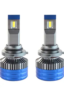 Set 2 LED-uri Auto Techstar® K11, 9006, 55w, 8000 Lumeni, 6500K, AUTO, 12-24 Volti, CSP, Canbus, Miez Cupru, Radiator Aluminiu