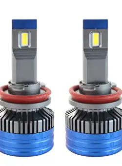 Set 2 LED-uri Auto Techstar® K11, H11, 55w, 8000 Lumeni, 6500K, AUTO, 12-24 Volti, CSP, Canbus, Miez Cupru, Radiator Aluminiu