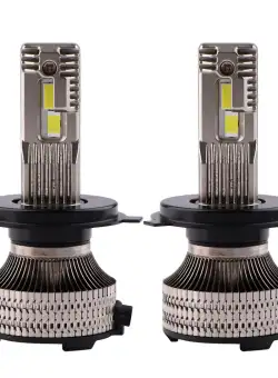 Set 2 LED-uri Auto Techstar® P30, H4, 80w, 14000 Lumeni, 6500K, AUTO, 12-24 Volti, CSP, Canbus, Miez Cupru, Radiator Aluminiu