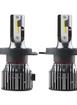 Set 2 LED-Uri Auto Techstar® PN-V7, H4, 52W, 9000 Lumeni, 6500K, 9-24V, Unghi Fascicul 360°, CSP 1860, Canbus, Radiator Aluminiu, Racire Cooling Tech, Argintiu