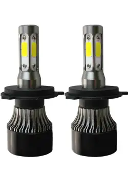 Set 2 LED-uri Auto Techstar® S4, H4, 40w, 4000 Lumeni, 6500K, AUTO, 12-24 Volti, COB, Canbus, Radiator Aluminiu