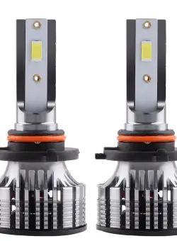 Set 2 LED-Uri Auto Techstar® V8, 9005, 120W, 12-24V, 15000 Lumeni, 6000K, Unghi Fascicul 360°, CSP 3570, Canbus, Radiator Aluminiu, Racire Cooling Tech, Argintiu