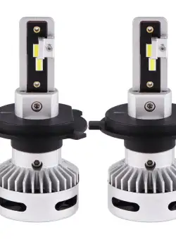 Set 2 LED-uri Auto Techstar® X7, H4, 60w, 6000 Lumeni, 6500K, AUTO, 12-24 Volti, CSP, Canbus, Miez Cupru, Radiator Aluminiu