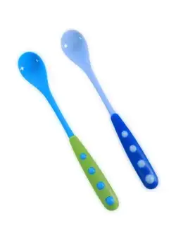 Set 2 lingurite cu manere lungi, Lorelli, 6 luni+, Blue