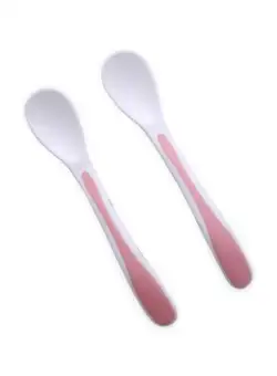 Set 2 lingurite cu suport, Lorelli, 6 luni+, polipropilena, forma anatomica, Pink
