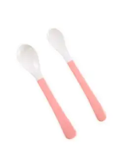 Set 2 lingurite cu varf moale, Lorelli, 6 luni+, Pink