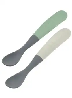 Set 2 lingurite silicon Beaba Bicolor Mineral