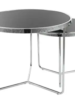 Set 2 mese de cafea Salva negru/argintiu