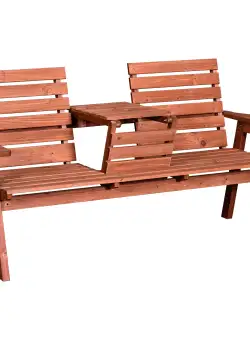 Set 2 Scaune de Gradina cu Masuta Outsunny, Lemn 160x70x85cm | Aosom RO